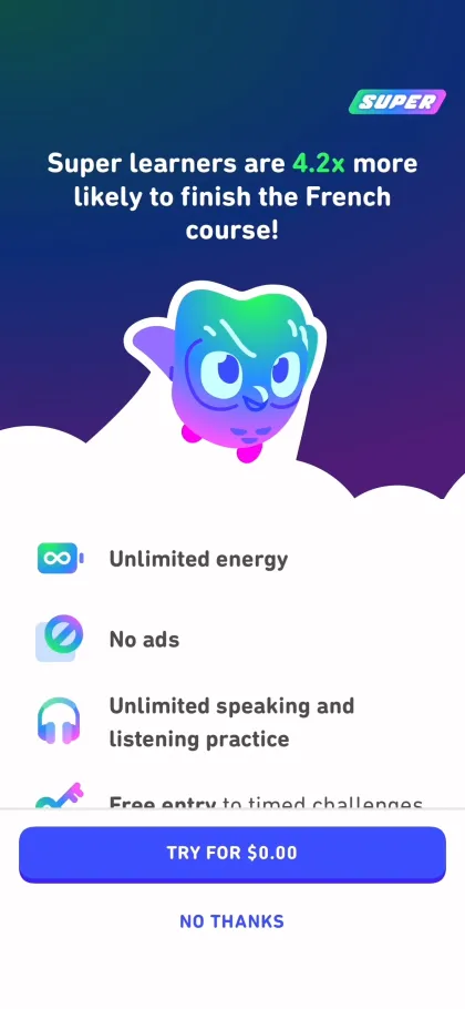 Duolingo paywall