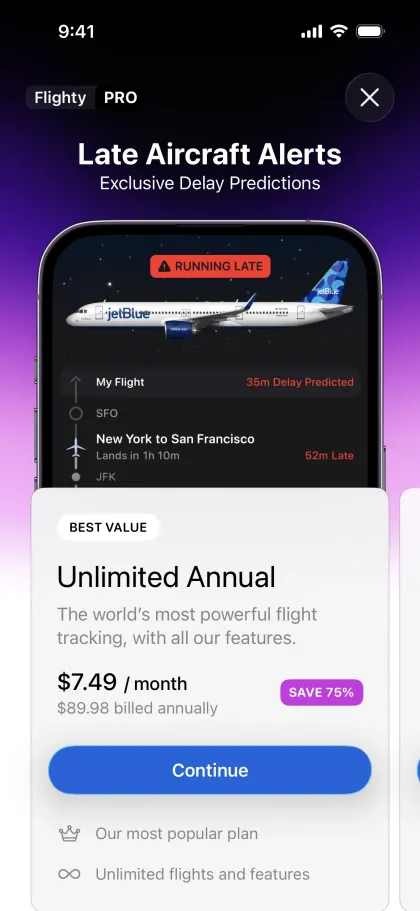 Flighty paywall